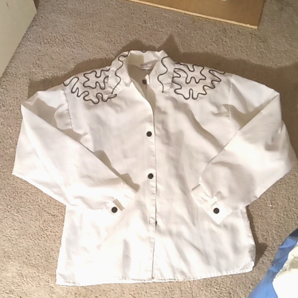 button down w/ shoulder pads